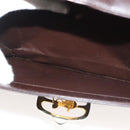 CELINE Shoulder Bag Leather Brown Gold Auth 132899-22