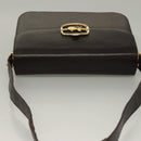 CELINE Shoulder Bag Leather Brown Gold Auth 132899-6