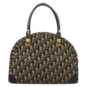 Christian Dior Trotter Canvas Hand Bag Navy Gold Auth 132902 - 0