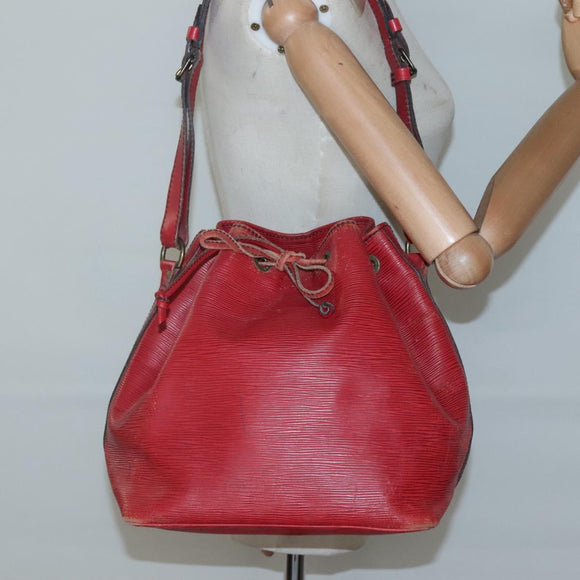 LOUIS VUITTON Epi Petit Noe Shoulder Bag Red M44107 LV Auth 132918