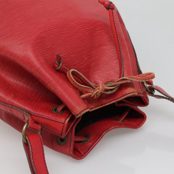 LOUIS VUITTON Epi Petit Noe Shoulder Bag Red M44107 LV Auth 132918