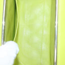 CHANEL Matelasse Hand Bag Lamb Skin Silver Yellow Green CC Auth 132923V-11