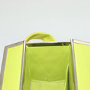 CHANEL Matelasse Hand Bag Lamb Skin Silver Yellow Green CC Auth 132923V-21