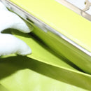 CHANEL Matelasse Hand Bag Lamb Skin Silver Yellow Green CC Auth 132923V-22