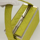 CHANEL Matelasse Hand Bag Lamb Skin Silver Yellow Green CC Auth 132923V-6