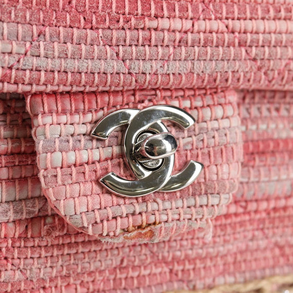 CHANEL Chain Matelasse Shoulder Bag Leather Pink CC Auth 132925V