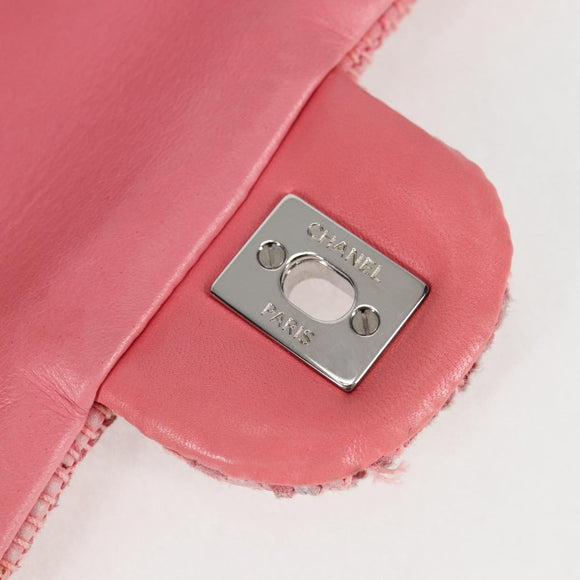 CHANEL Chain Matelasse Shoulder Bag Leather Pink CC Auth 132925V