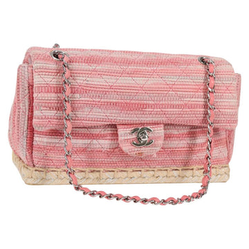 CHANEL Chain Matelasse 25 Shoulder Bag Leather Pink CC Auth 132925SAV