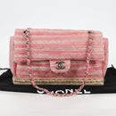 CHANEL Chain Matelasse Shoulder Bag Leather Pink CC Auth 132925V-12