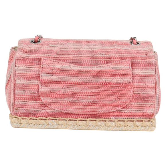 CHANEL Chain Matelasse Shoulder Bag Leather Pink CC Auth 132925V