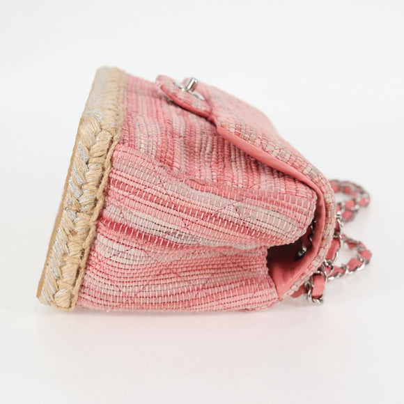 CHANEL Chain Matelasse Shoulder Bag Leather Pink CC Auth 132925V