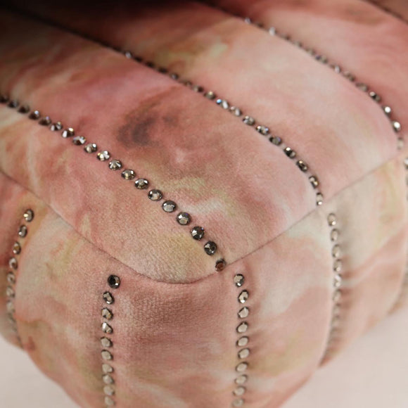 FENDI Holiday Edition Mamma Baguette Bag Velor 2way Pink Gold Auth 132928M