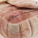 FENDI Holiday Edition Mamma Baguette Bag Velor 2way Pink Gold Auth 132928M-16