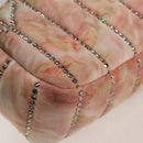 FENDI Holiday Edition Mamma Baguette Bag Velor 2way Pink Gold Auth 132928M-17