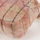 FENDI Holiday Edition Mamma Baguette Bag Velor 2way Pink Gold Auth 132928M-18