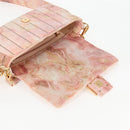 FENDI Holiday Edition Mamma Baguette Bag Velor 2way Pink Gold Auth 132928M-20