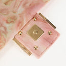 FENDI Holiday Edition Mamma Baguette Bag Velor 2way Pink Gold Auth 132928M-21