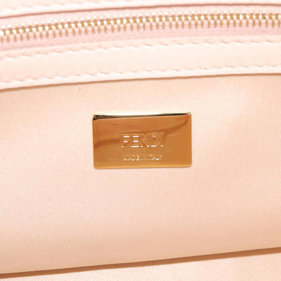 FENDI Holiday Edition Mamma Baguette Bag Velor 2way Pink Gold Auth 132928M