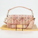 FENDI Holiday Edition Mamma Baguette Bag Velor 2way Pink Gold Auth 132928M-12
