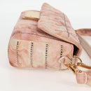 FENDI Holiday Edition Mamma Baguette Bag Velor 2way Pink Gold Auth 132928M-4