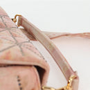 FENDI Holiday Edition Mamma Baguette Bag Velor 2way Pink Gold Auth 132928M-7