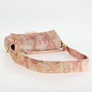 FENDI Holiday Edition Mamma Baguette Bag Velor 2way Pink Gold Auth 132928M-8