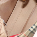 BURBERRY Nova Check Shoulder Bag Canvas Leather Beige Red gold Auth 132941-12