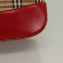 BURBERRY Nova Check Shoulder Bag Canvas Leather Beige Red gold Auth 132941-3