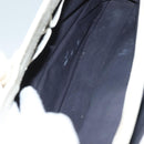 BURBERRY Hand Bag Canvas Leather Ivory Silver Auth 132943-19