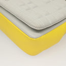 BURBERRY Chain Roller Shoulder Bag Leather White Silver Auth 132944-11