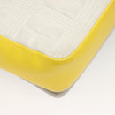 BURBERRY Chain Roller Shoulder Bag Leather White Silver Auth 132944-12