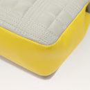 BURBERRY Chain Roller Shoulder Bag Leather White Silver Auth 132944-13