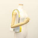 BURBERRY Chain Roller Shoulder Bag Leather White Silver Auth 132944-22