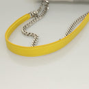 BURBERRY Chain Roller Shoulder Bag Leather White Silver Auth 132944-7