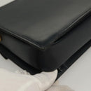 CELINE Shoulder Bag Leather Navy Gold Auth 132947-16