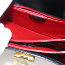 CELINE Shoulder Bag Leather Navy Gold Auth 132947-22