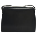 CELINE Shoulder Bag Leather Navy Gold Auth 132947-2