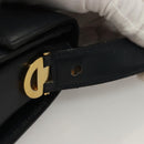 CELINE Shoulder Bag Leather Navy Gold Auth 132947-8