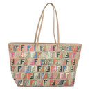 FENDI Zucca Canvas Tote Bag PVC Multicolor Gold Auth 132953V-1