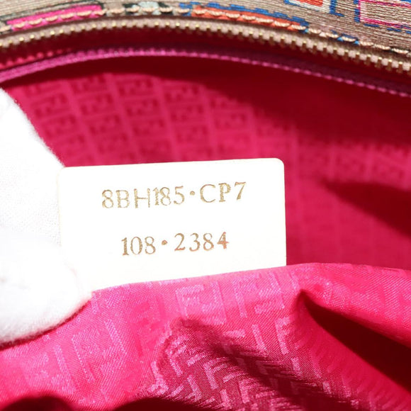 FENDI Zucca Canvas Tote Bag PVC Multicolor Gold Auth 132953V