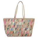 FENDI Zucca Canvas Tote Bag PVC Multicolor Gold Auth 132953V-13