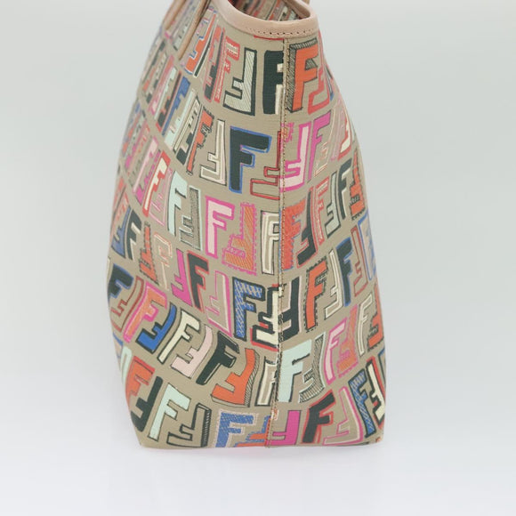 FENDI Zucca Canvas Tote Bag PVC Multicolor Gold Auth 132953V