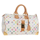 LOUIS VUITTON Monogram Multicolor Speedy 30 Bag White Bron M92643 Auth 132956V-1