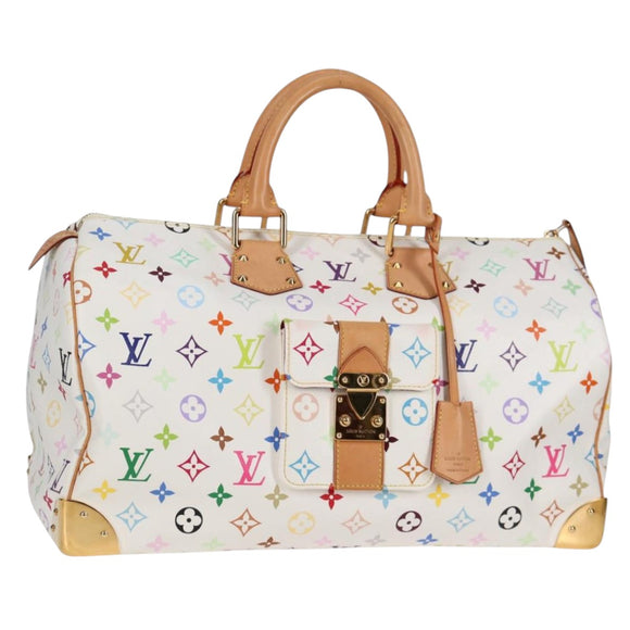 LOUIS VUITTON Monogram Multicolor Speedy 30 Bag White Bron M92643 Auth 132956V