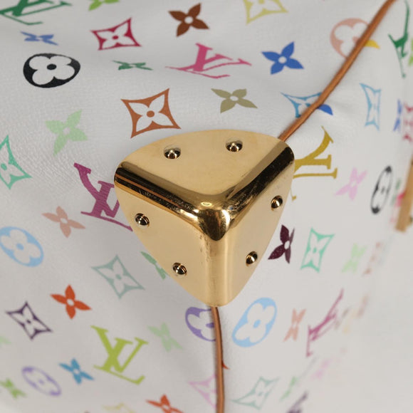 LOUIS VUITTON Monogram Multicolor Speedy 30 Bag White Bron M92643 Auth 132956V