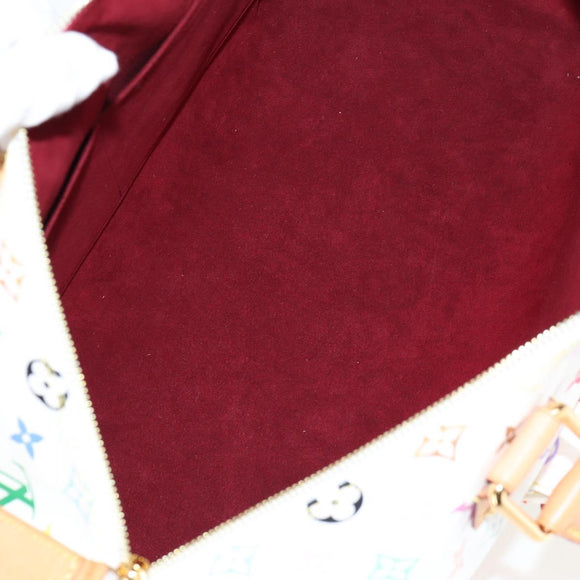LOUIS VUITTON Monogram Multicolor Speedy 30 Bag White Bron M92643 Auth 132956V