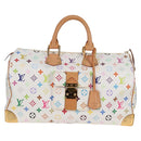 LOUIS VUITTON Monogram Multicolor Speedy 30 Bag White Bron M92643 Auth 132956V-13