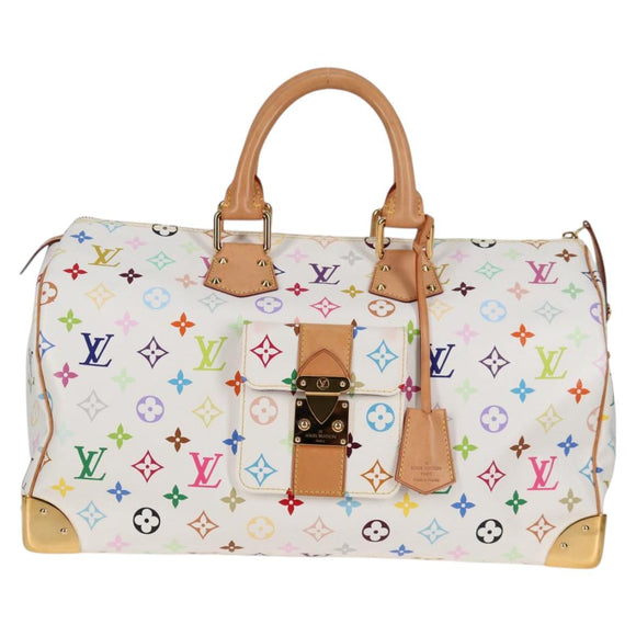 LOUIS VUITTON Monogram Multicolor Speedy 30 Bag White Bron M92643 Auth 132956V