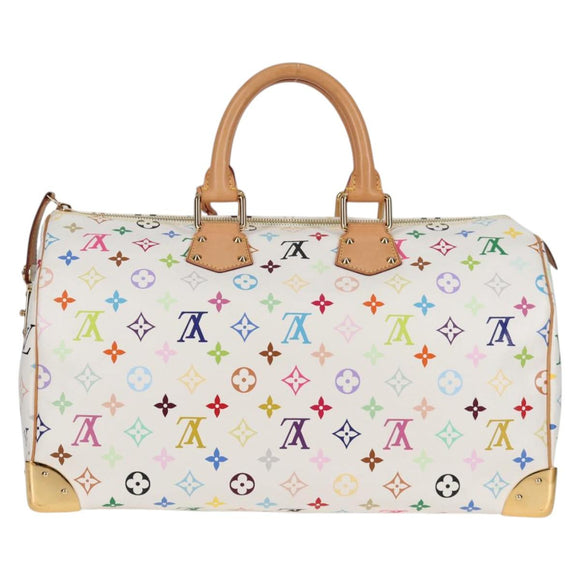 LOUIS VUITTON Monogram Multicolor Speedy 30 Bag White Bron M92643 Auth 132956V