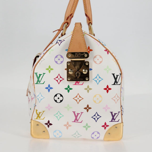 LOUIS VUITTON Monogram Multicolor Speedy 30 Bag White Bron M92643 Auth 132956V